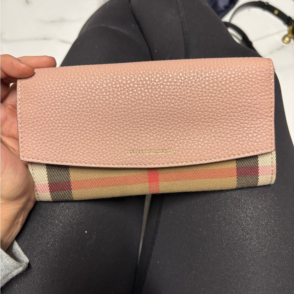 Burberry Pink and Beige Wallet